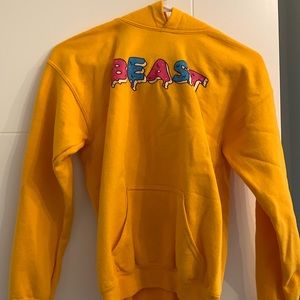 Mr Beast yellow donut hoodie kids size: L